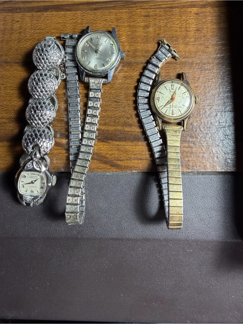 Lot of 3 Vintage Mechanical Watches – Gruen, Waltham & MJS – All Running